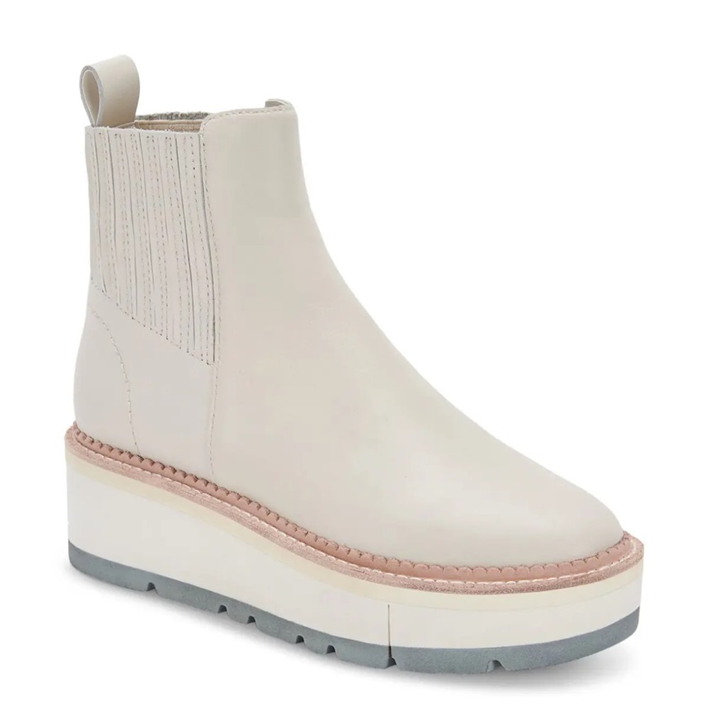 Dolce Vita Trevor Chelsea White/Cream Platform Boots